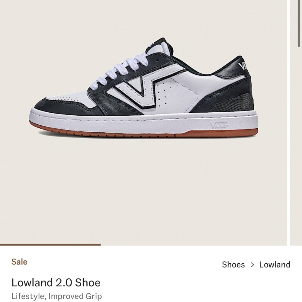 Vans Lowland 2.0 Black and White Men's Shoes